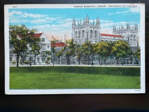 Vintage Postcard 1933 Harper Memorial Library, U of Chicago, Illinois (IL)