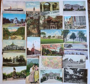 Lot of 510 ANTIQUE & VINTAGE POSTCARDS RPPC TOWN VIEWS GREETINGS mix