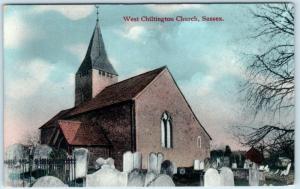 WEST CHILTINGTON CHURCH, West Sussex, England  UK  Cemetery Graves  Postcard