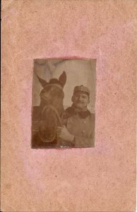 RPPC WWI Austrian or Polish Soldier, 1914-18, Horse, Cavalry, Official Feldpost