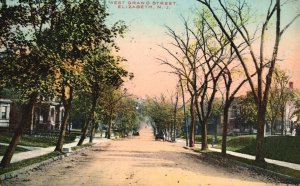 Vintage Postcard 1912 West Grand Street Residential Houses Elizabeth New Jersey