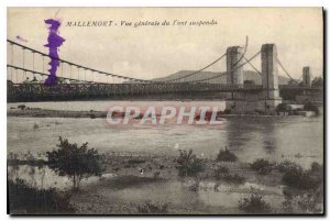 Postcard Old Mallemort general view of the Hanging Bridge