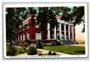 Vintage 1930's Postcard Administration Building University of Oregon Eugene OR