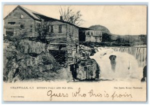 1905 Button's Fall And Old Mill Exterior Granville New York NY Posted Postcard