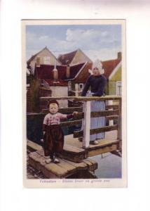 Little Boy, Mother on Bridge, Local Dutch Costume, Volendam Netherlands