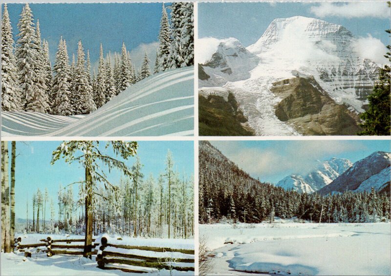 Snowscapes BC British Columbia Winter Multiview Unused Postcard C7