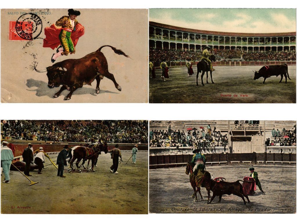 Nîmes - Courses de taureaux - La mise à mort - Carte postale ancienne