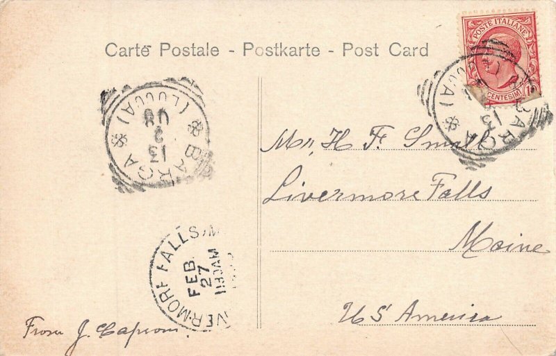 LIVORNO ITALY~SCALI d'AZEGLIO 1908 POSTCARD