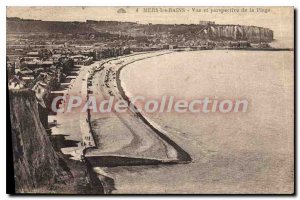 Old Postcard Mers les Bains view and perspective of the Beach