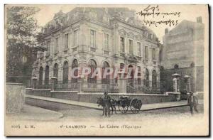 Postcard Former Bank Caisse d & # 39Epargne St Chamond Car has ane Mule