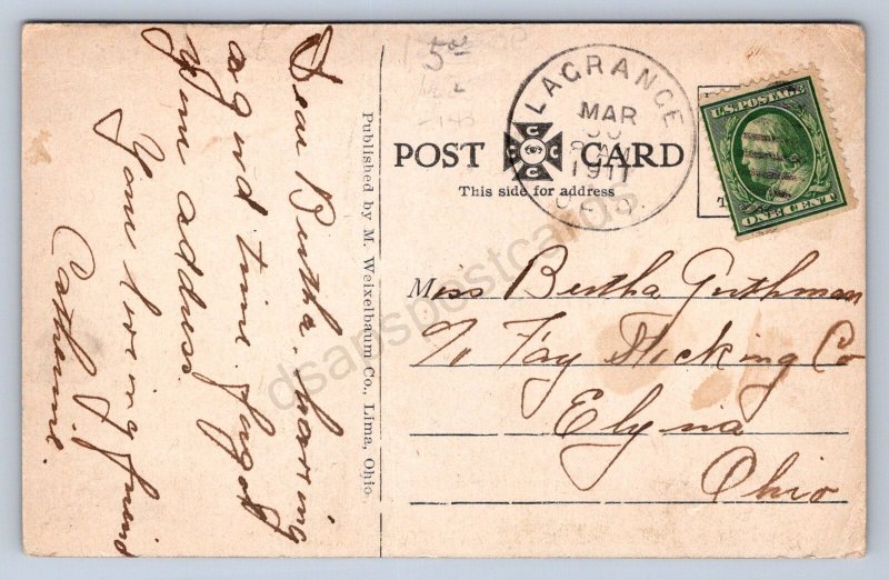 K2/ LaGrange Ohio Postcard c1910 New England Building Monument  113