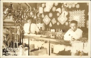 Matamoras Mexico Galbert Curio Store Lace Pottery Real Photo Postcard