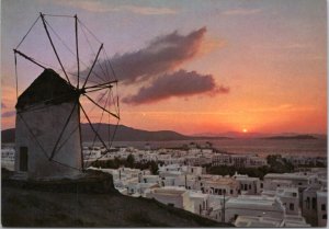 Postcard Greece Mykonos  sunset