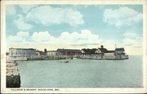 Rockland ME Tilson's Wharf c1920 Postcard