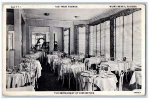 The Restaurant Of Distinction Dining Room Miami Beach Florida FL Postcard