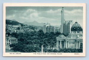 Public Park and Monroe Palace Rio De Janeiro Brazil UNP Unused WB Postcard M8