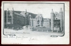 h434 - MONTREAL Quebec Postcard 1904 Royal Victoria Hospital