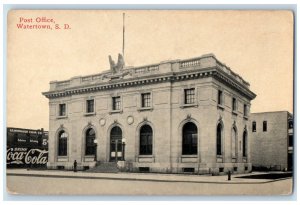 c1910 Post Office Coca Cola P.O. Mimnaugh Cigar Co. Watertown SD Postcard