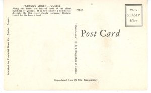 Canada - QC, Quebec City. Fabrique Street ca 1949