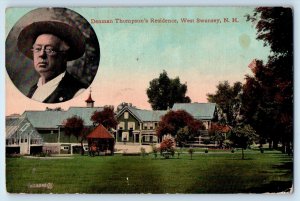 1912 West Swanzey New Hampshire NH Postcard Denman Thompson Residence Home House