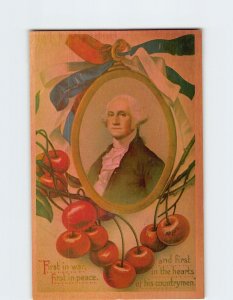 Postcard Greeting Card with Quote and George Washington Cherries Art Print