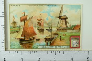 1880's Canals & Waterways Scenes Lovely Liebig Victorian 6 Trade Card Set K44