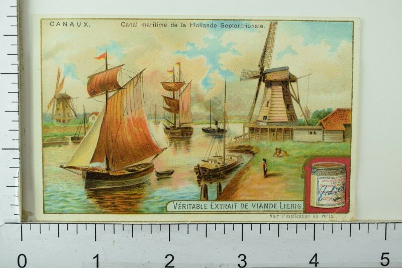 1880's Canals & Waterways Scenes Lovely Liebig Victorian 6 Trade Card Set K44