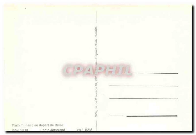 Postcard Modern Train millitary at d�part of Bi�re (ca. 1930) Photo Jotte...
