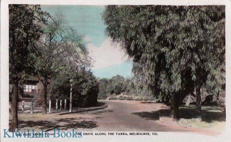 Postcard RPPC Drive Along Yarra Melbourne Australia