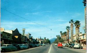 FONTANA, CA  California   SIERRA AVE Street Scene  c1950s Cars  1956   Postcard