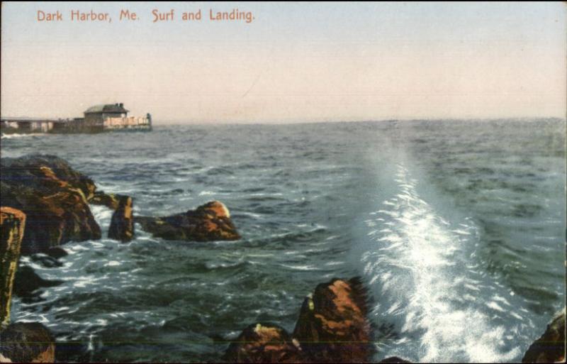 Islesboro ME Dark Harbor Surf & Landing c1910 Postcard