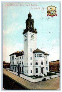 1909 Post Office and Government Building Jacksonville Florida FL Postcard 