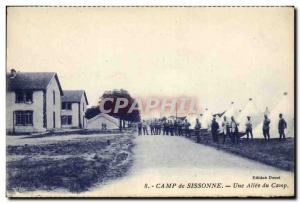 Old Postcard Camp of Sissonne Allee An Army Camp