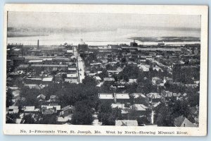 c1905's Panoramic View West By North Missouri River St. Joseph Missouri Postcard