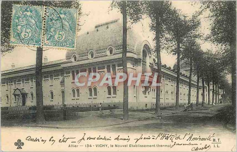 Old Postcard Vichy Allier Le Nouvel Etablissement Thermal
