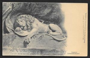 Lion Statue in Side of Mountain Luzern Lowendenkmal SWITZERLAND Unused c1905