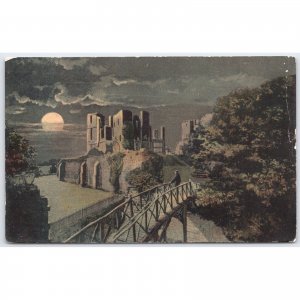 Postcard Kenilworth Castle and Rustic Bridge, England