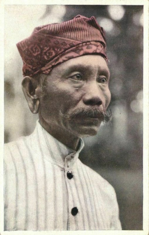 indonesia BATOE BATU Native Male from Nias 1930s Mission Postcard