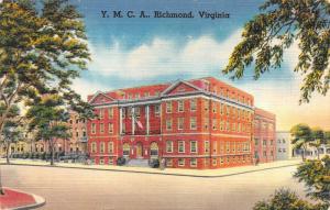 RICHMOND, VA Virginia  YMCA~Corner Franklin & Foushee St   1953 Linen Postcard