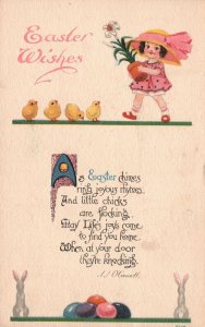 Vintage Postcard 1917 Easter Wishes Ringing Joyous Rhymes Holiday Eastertide