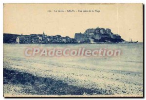 Postcard Old Calvi Vue Prize De La Plage