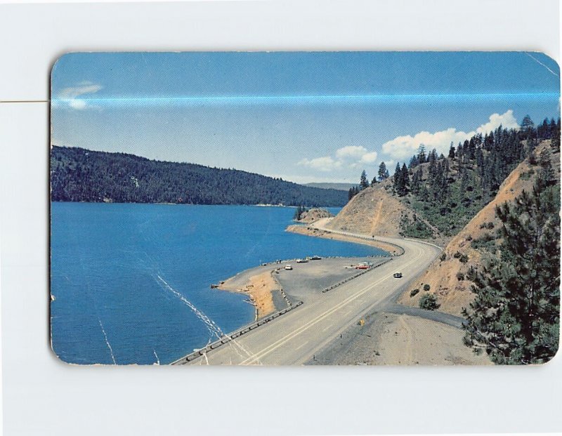 Postcard US Highway 95 Along Lake Coeur D'Alene Northern Idaho USA