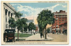 Florida Avenue Tampa Florida 1920c postcard