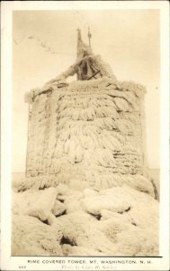 Mt Washington New Hampshire NH Rime Covered Tower RPPC PC