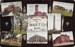 Sioux City Iowa Views~Union Depot-Council Oak~St Joseph & Vincent Hospitals~1912