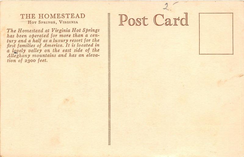 Hot Springs Virginia~The Homestead Resort~Tennis Match~Players & Crowd~Postcard