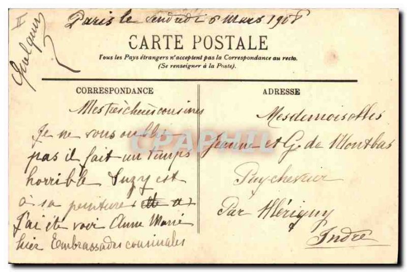Postcard Old Paris Avenue du Bois de Boulogne Horses Horse