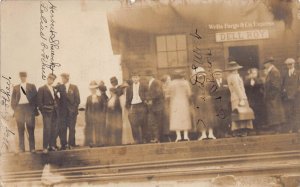 ZC1/ Dellroy Ohio RPPC Postcard c1910 Railroad Depot Crowd  67