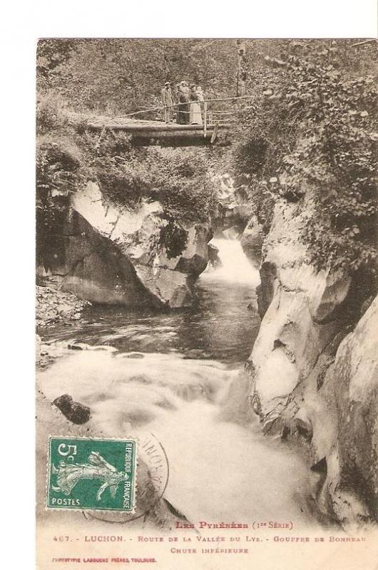 Postal 027299 : Luchon - Route de la Vallee du Lye - Goufre de Bonneau, Chute...