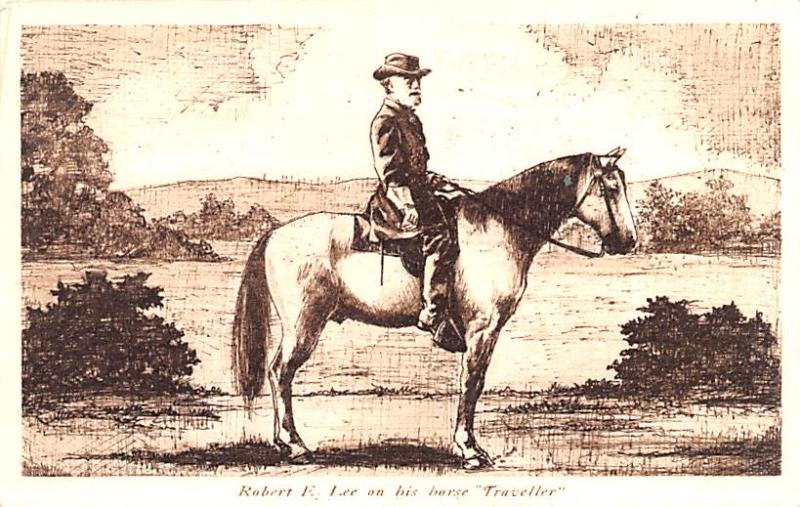 Robert E Lee on his horse Traveller Civil War 1954 